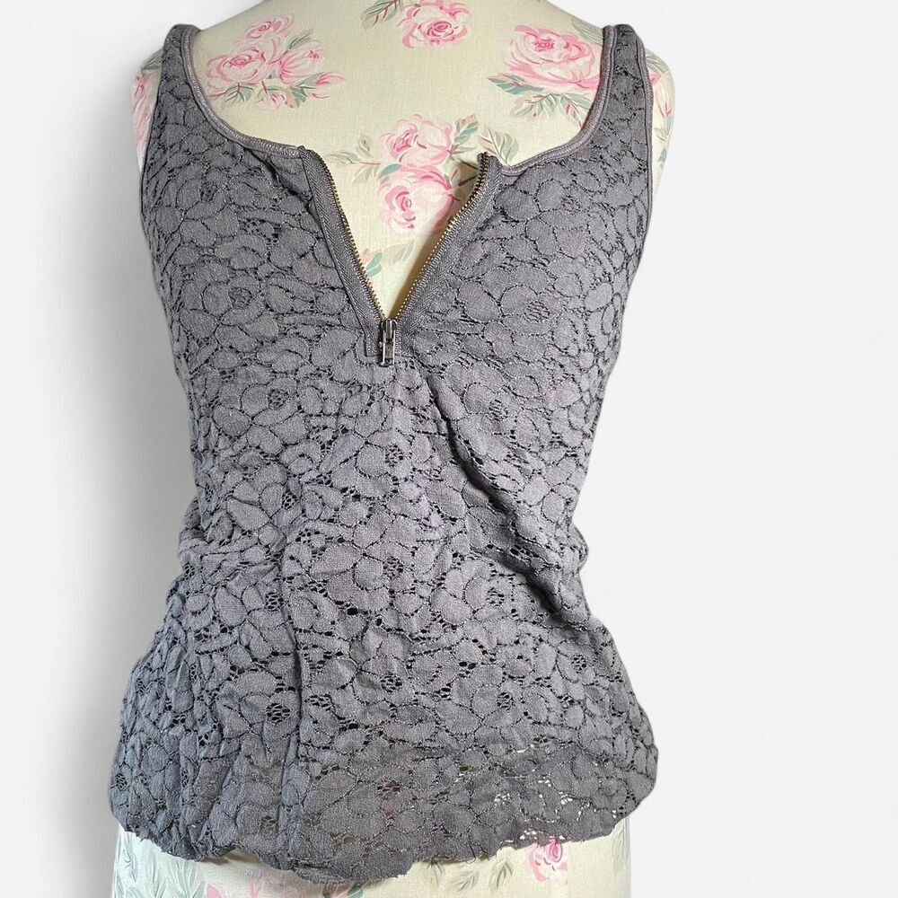 Vintage Y2K Grey Lace Cami Top - Picture 2 of 5
